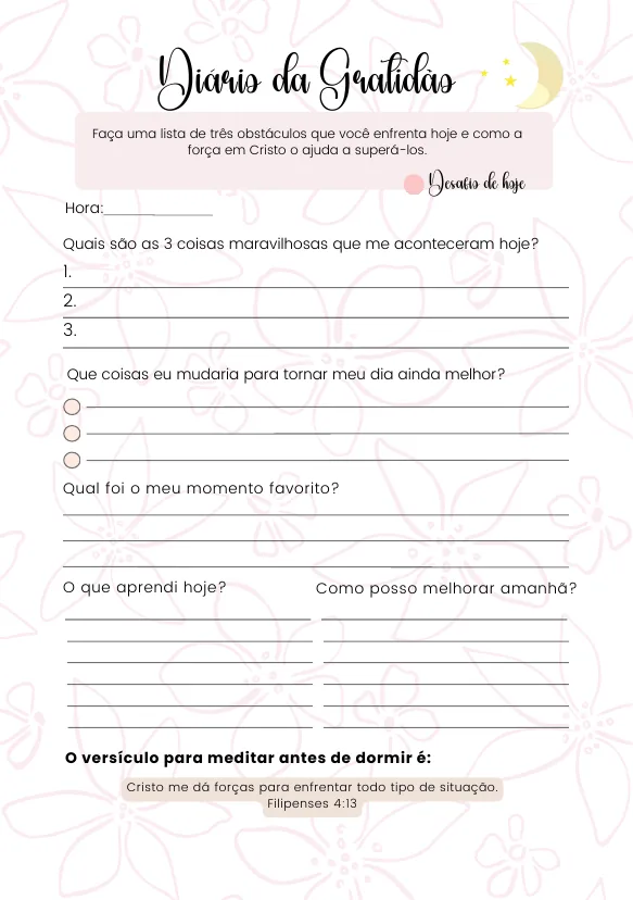 Página interna do caderno